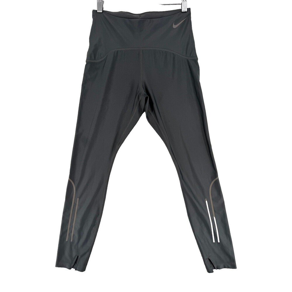 Nike Dri-FIT Women's‎ High Rise Running Leggings Gray Compression Yoga Gym